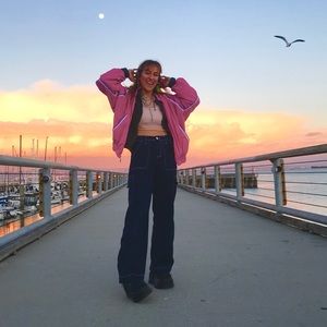 vintage pink windbreaker